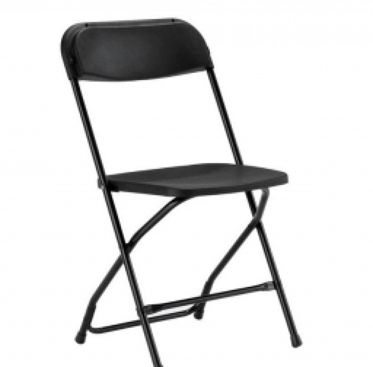 Black Folding Chairs: To be placed at front of building.